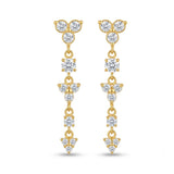 18K Gold PVD Plated Floral & Geometric Drop Dangle Earrings