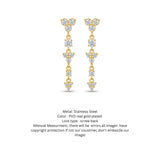 18K Gold PVD Plated Floral & Geometric Drop Dangle Earrings