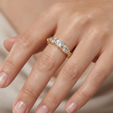 Eternal Radiance: Mixed-Cut Five-Stone Gold Band