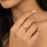 Bamboo Branch Oval Solitaire Ring