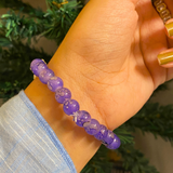 Spiritual Elegance Purple Agate Devotional Bead Bracelet