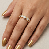 18K Gold Bezel-Set Heart Cut Diamond Eternity Ring