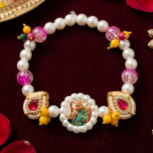 Sacred Radiance Pearl & Kundan Spiritual Bracelet