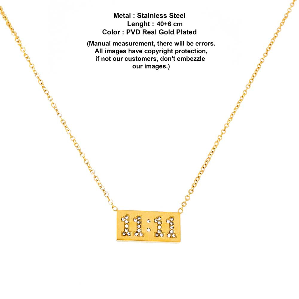 11_11  Zircon Studded Pendant image 1