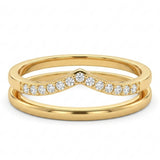 Chevron Double-Band Stack Ring Set
