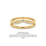 Chevron Double-Band Stack Ring Set