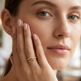 Chevron Double-Band Stack Ring Set