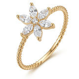 Blossom Marquise Floral Rope Ring