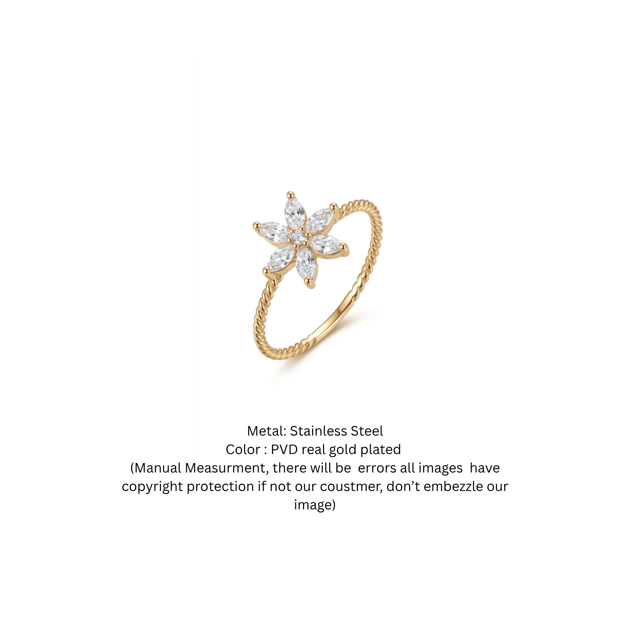 Blossom Marquise Floral Rope Ring