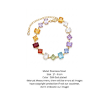 Radiant Spectrum Multi-Color Gemstone Gold Bracelet