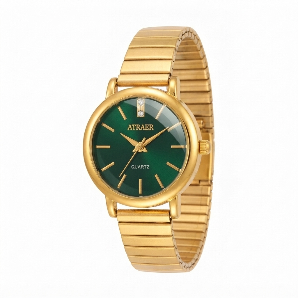 Timeless Elegance: The ATRAER Crimson & Gold Quartz Watch