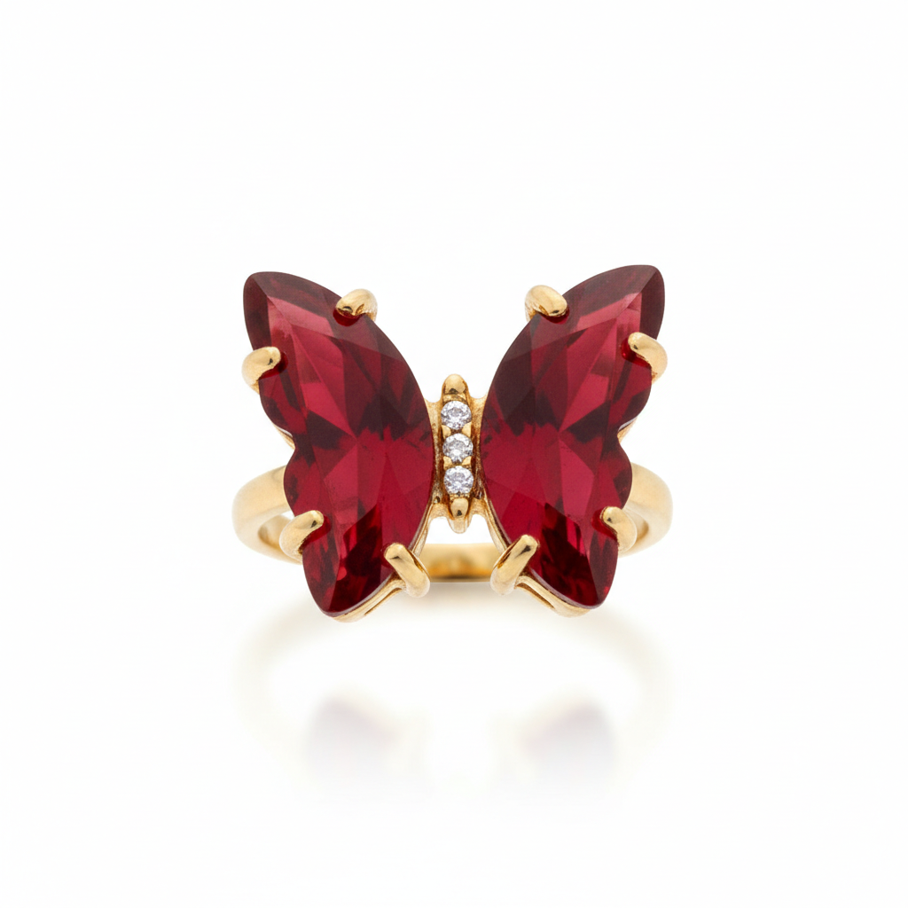Crystal Butterfly Rings