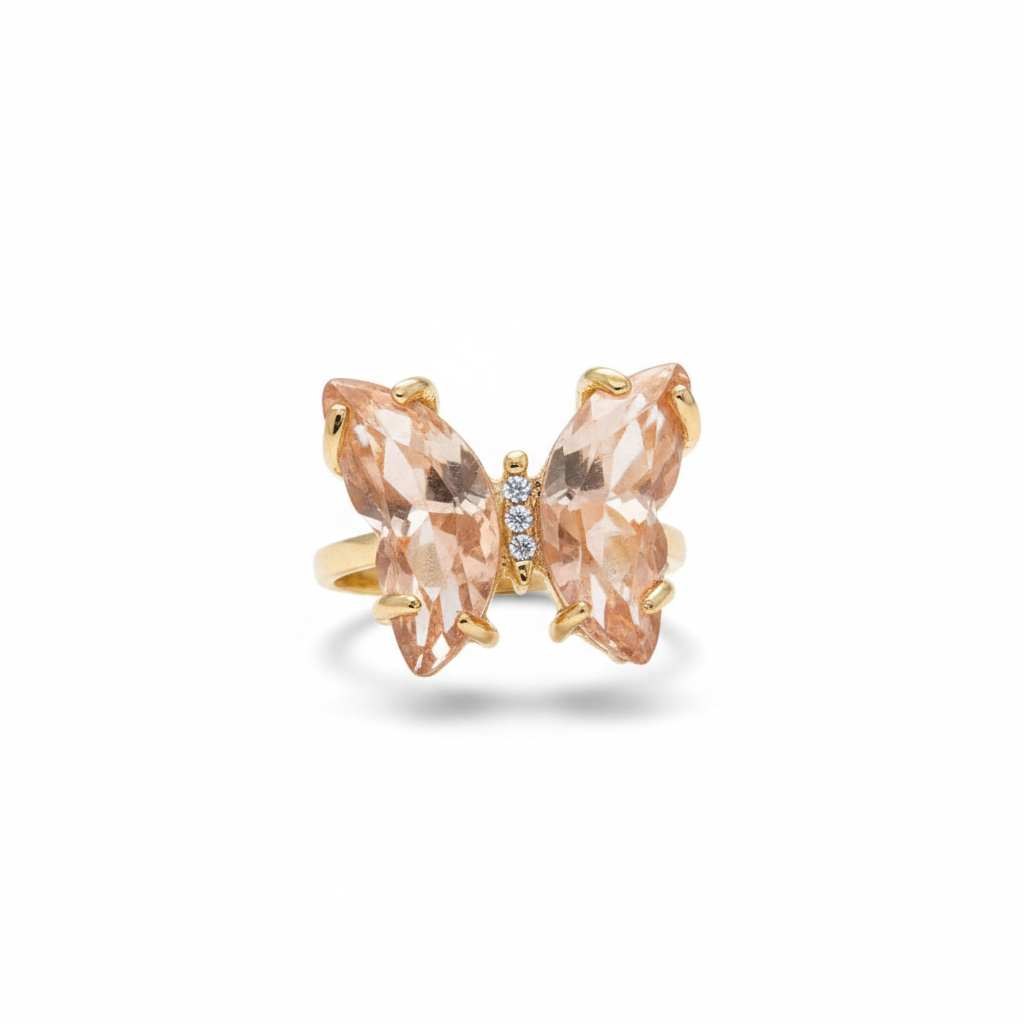 Crystal Butterfly Rings