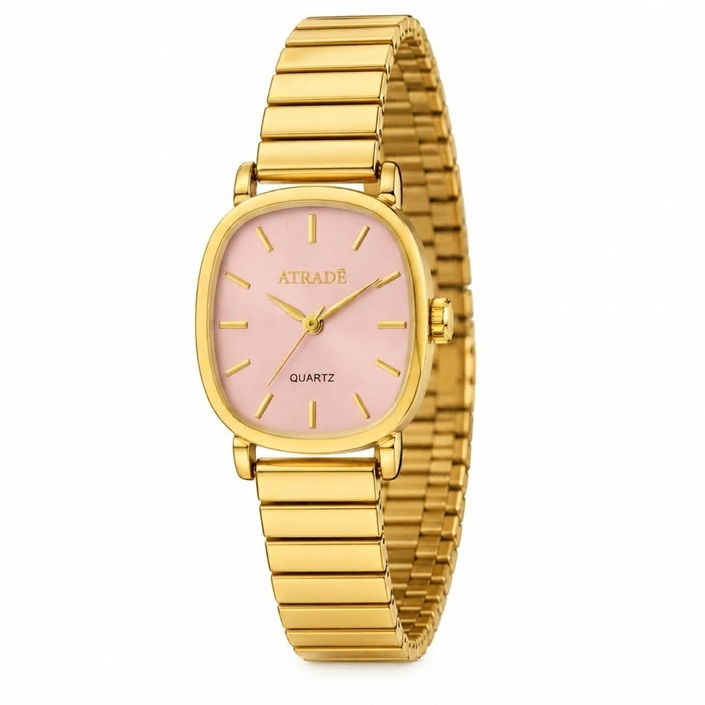 AILAER Vintage Crimson Gold-Toned Wristwatch