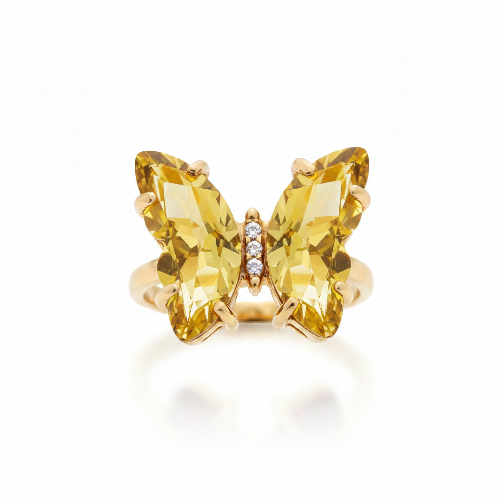 Crystal Butterfly Rings
