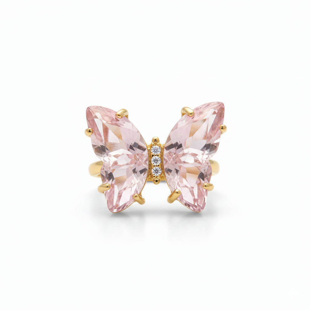 Crystal Butterfly Rings