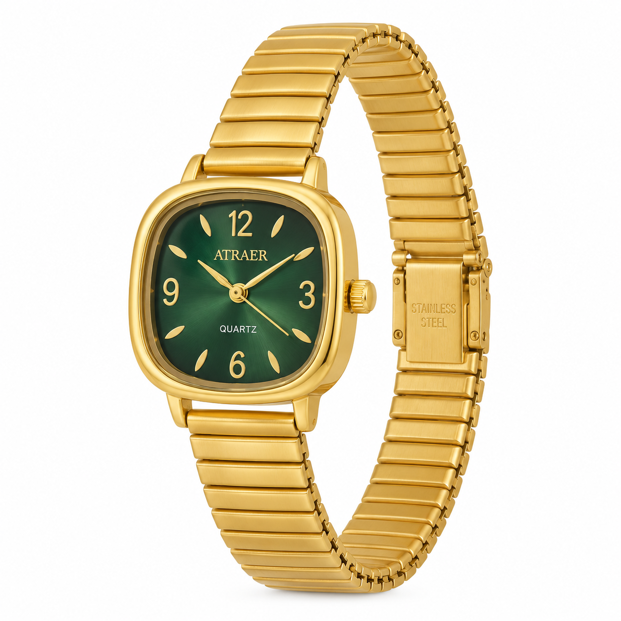Aura Vintage Square Gold Watch for Women