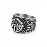 Men's Vintage Bear Claw Celtic Knot Signet Ring in Antique Silver Finish