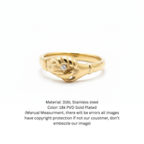 Vintage-Style Clasping Hand Motif Ring with Cubic Zirconia Accent