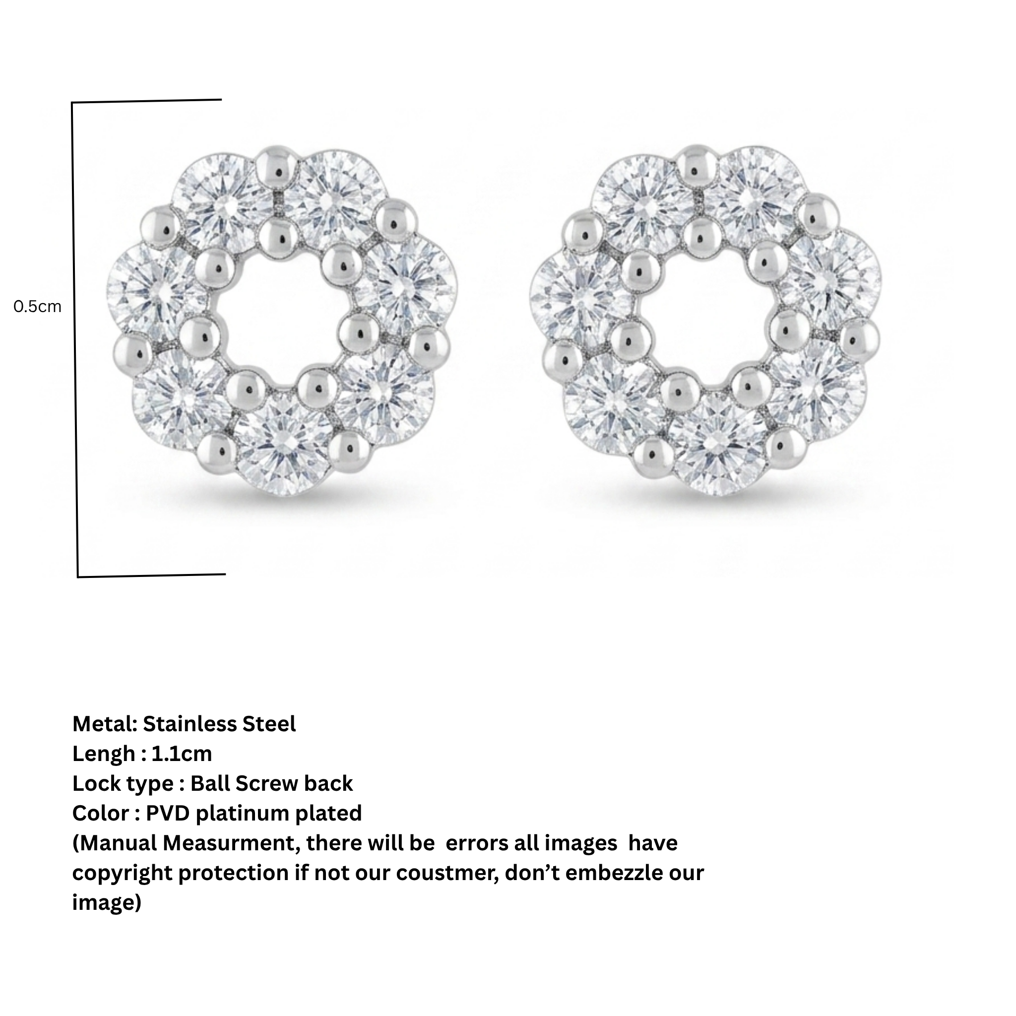Deigo silver plated studs