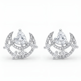 enchanted silver plated moon studs