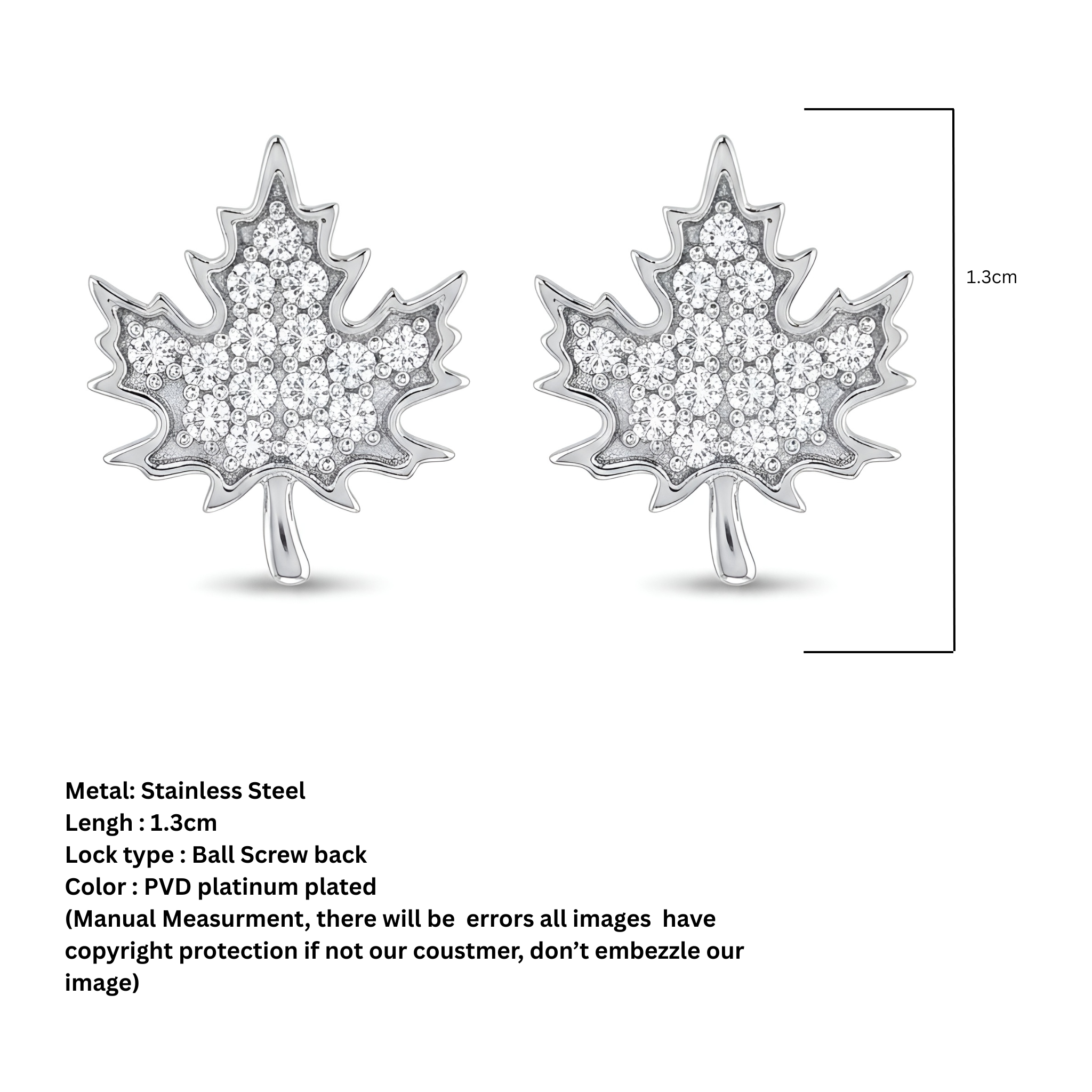 leaf shaped studs