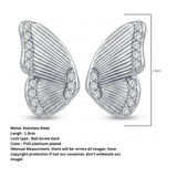 Jamie butterfly silver plated studs