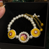 Traditional Meenakari Pearl Charm Bracelet