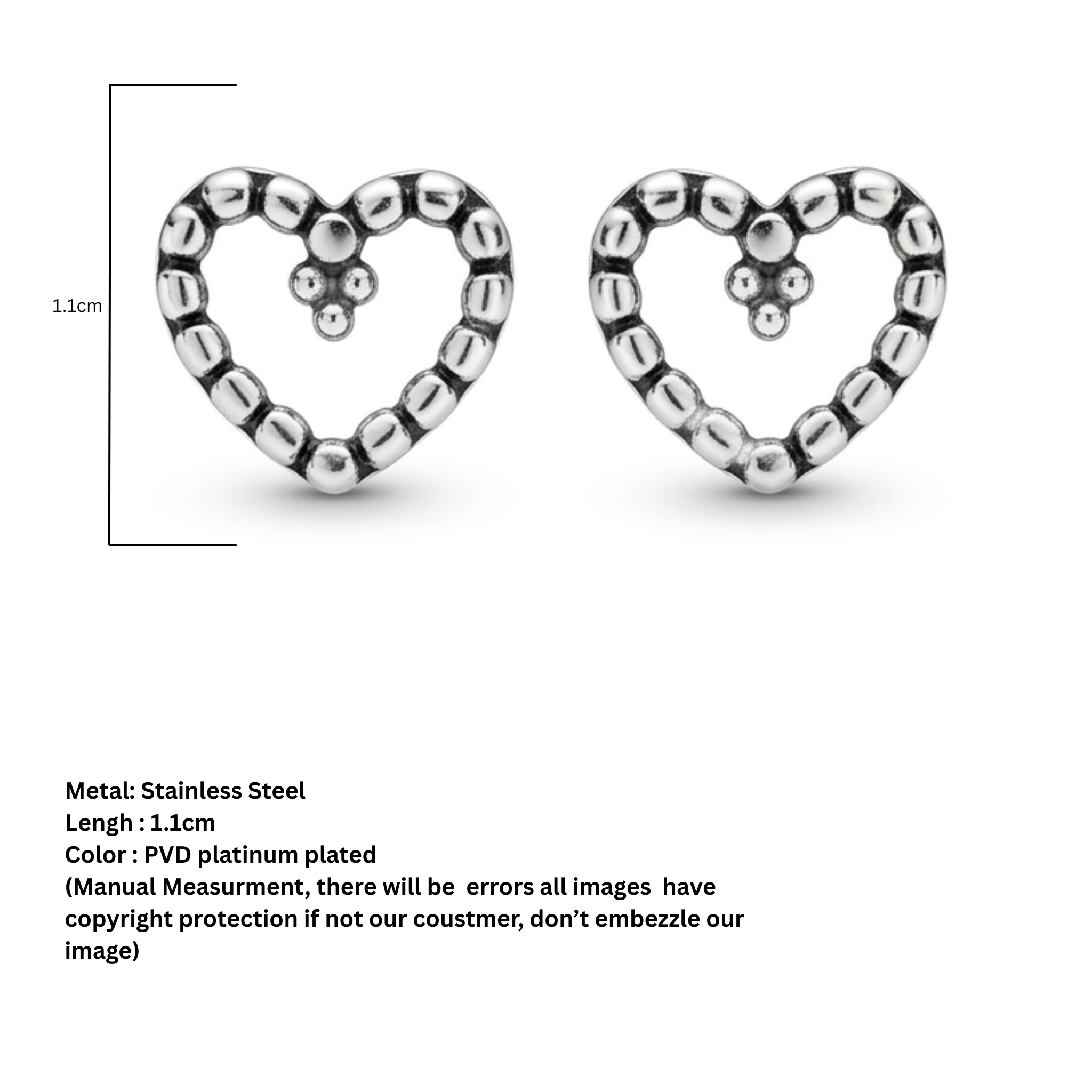 Heart Earrings D513