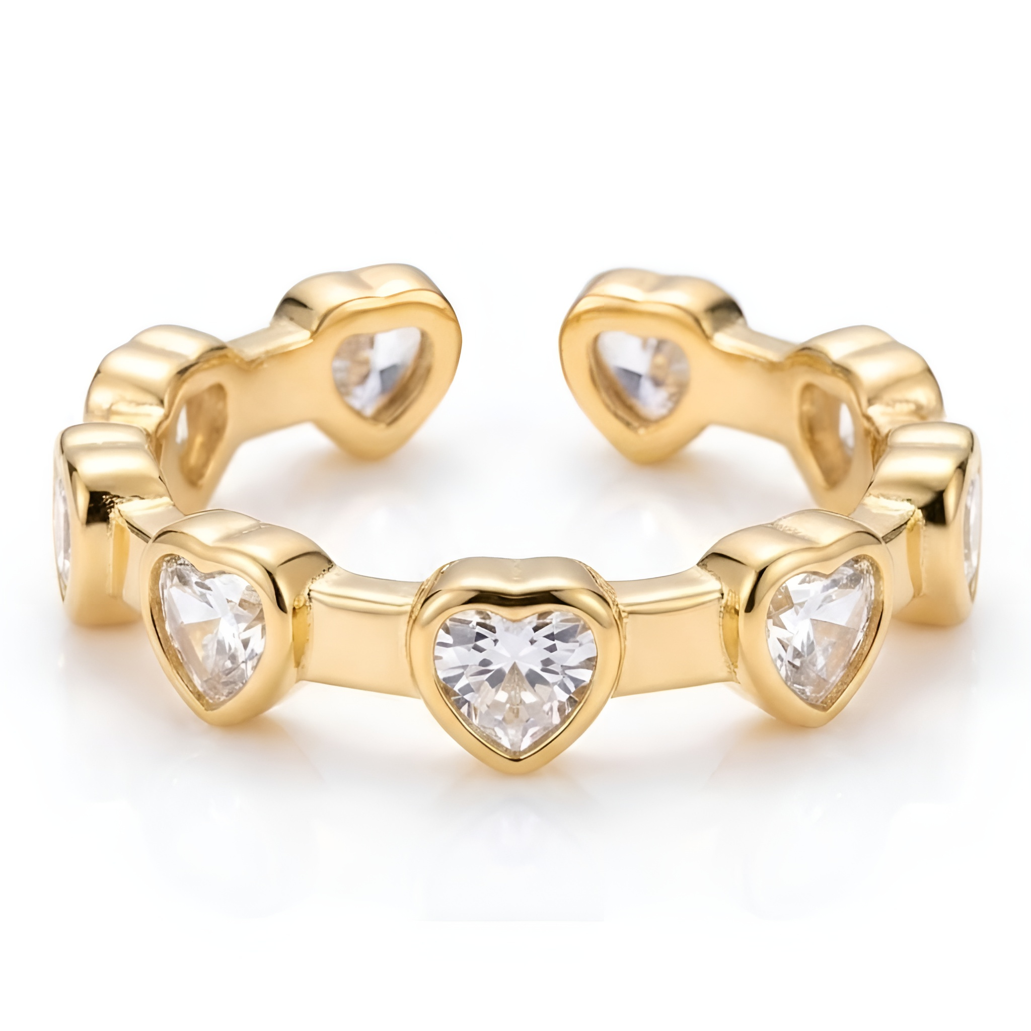 Golden Heart Eternity Ring