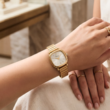 Annie Time Vintage Square Gold Watch for Women