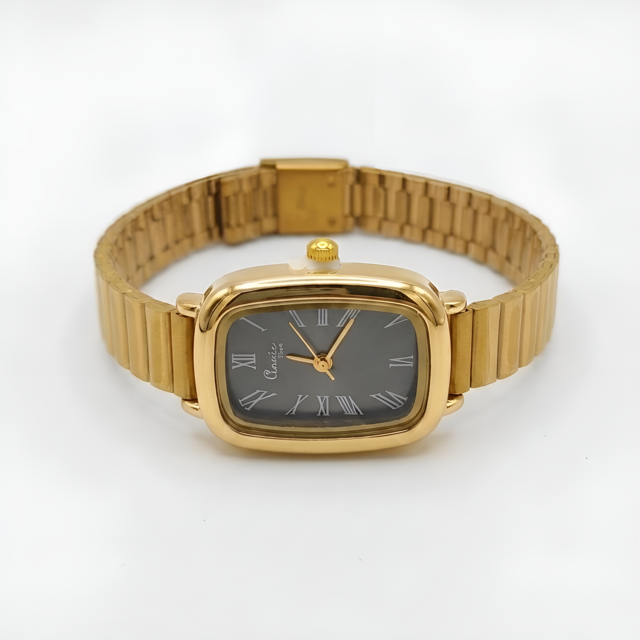 Classic Roman Numeral Gold Watch for Women