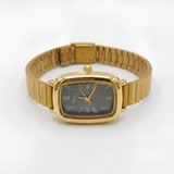 Classic Roman Numeral Gold Watch for Women