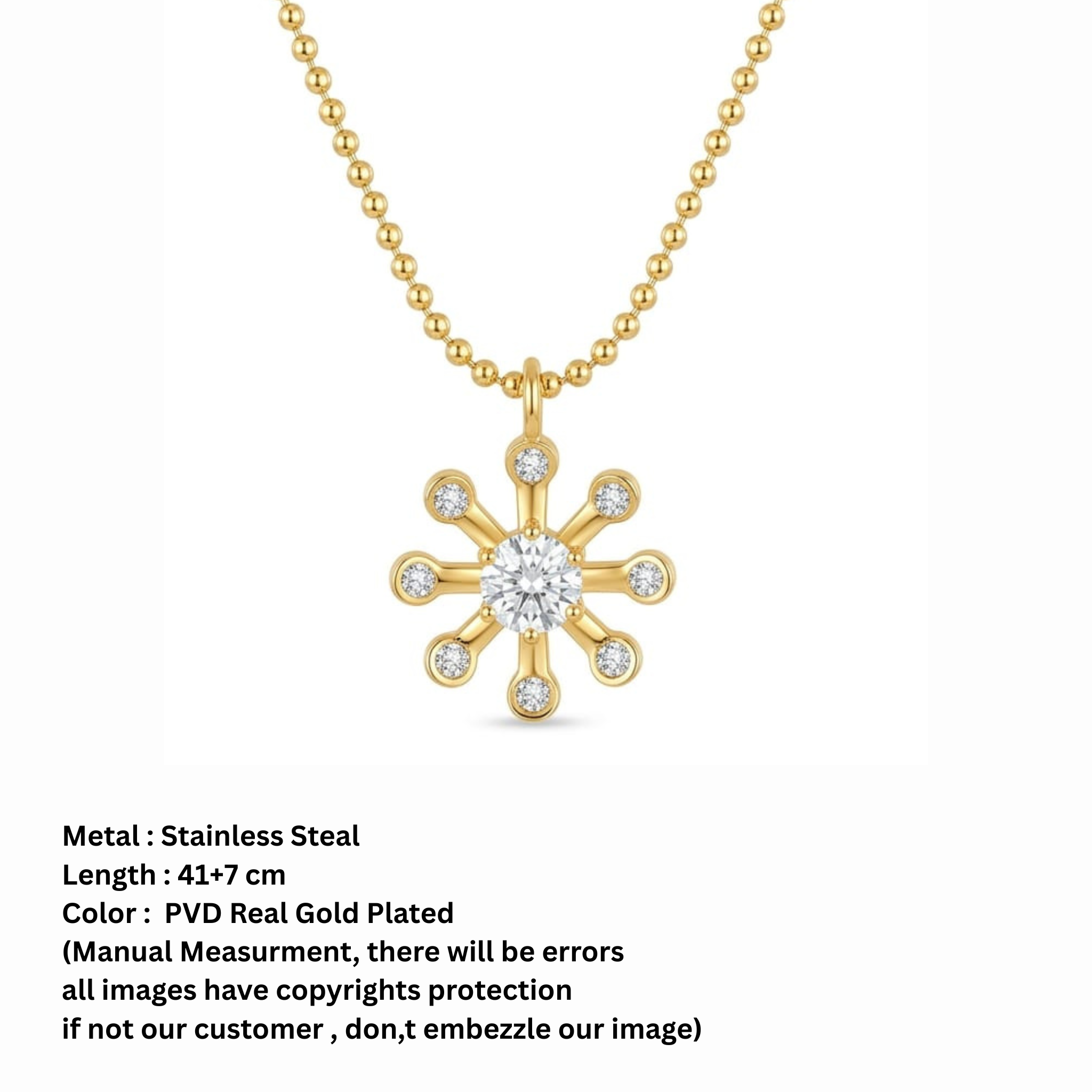 Diamond Sunflower Necklace