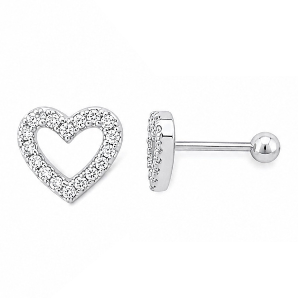 Heart shaped studs D487