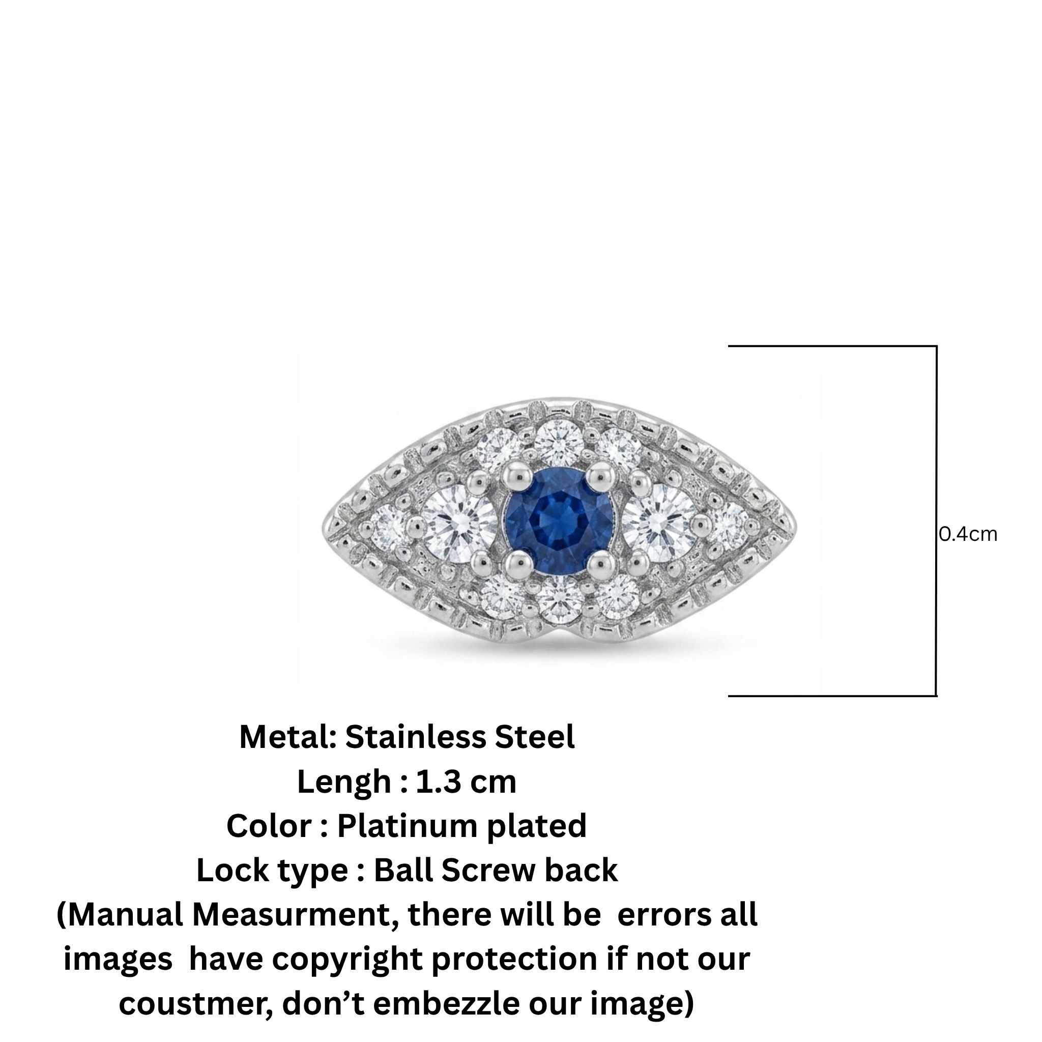 Blued stone Evil eye