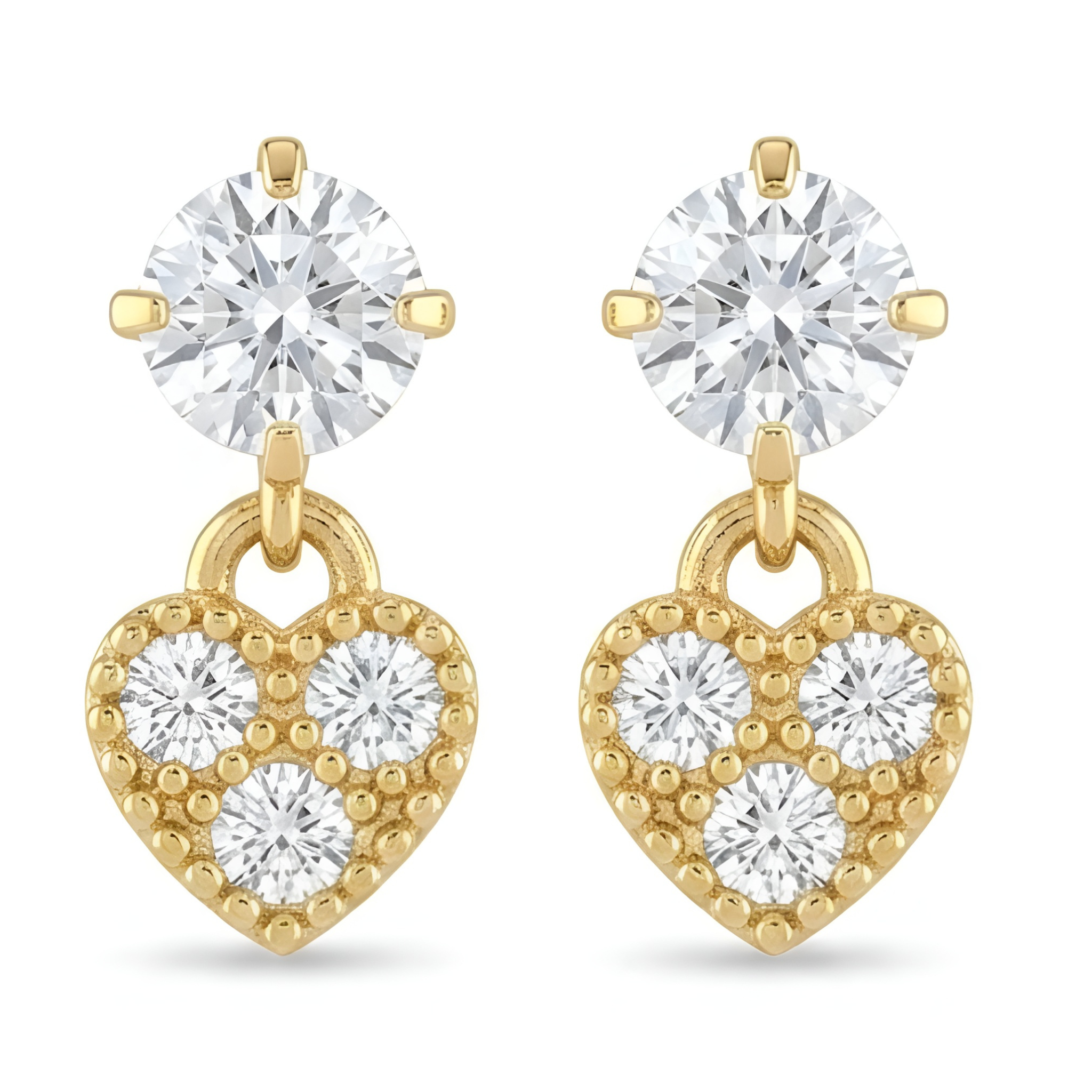 HEART SHAPED ZIRCON STUDS