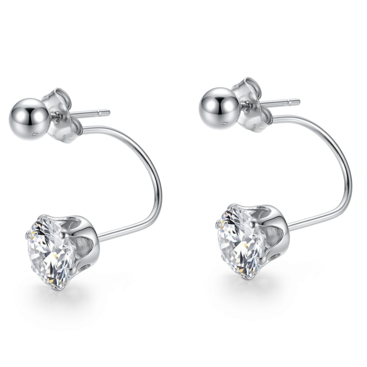 White zircon studs D573