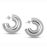 Thick Zircon Studded Hoops D471
