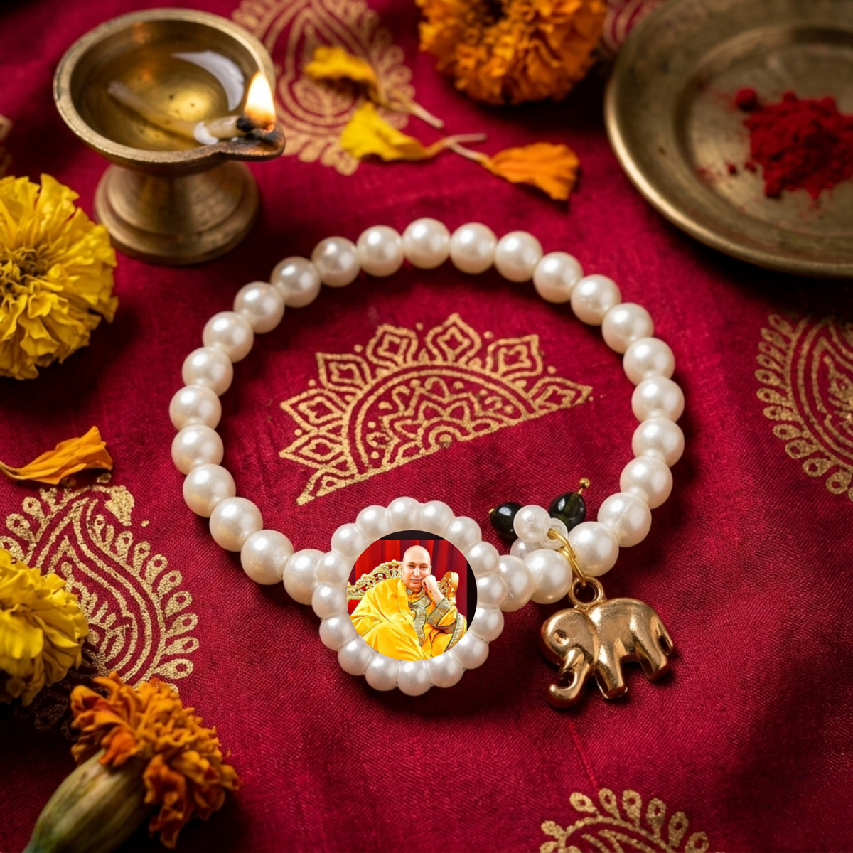 Sacred Kada with Golden Elephant Charm for Prosperity & Protection