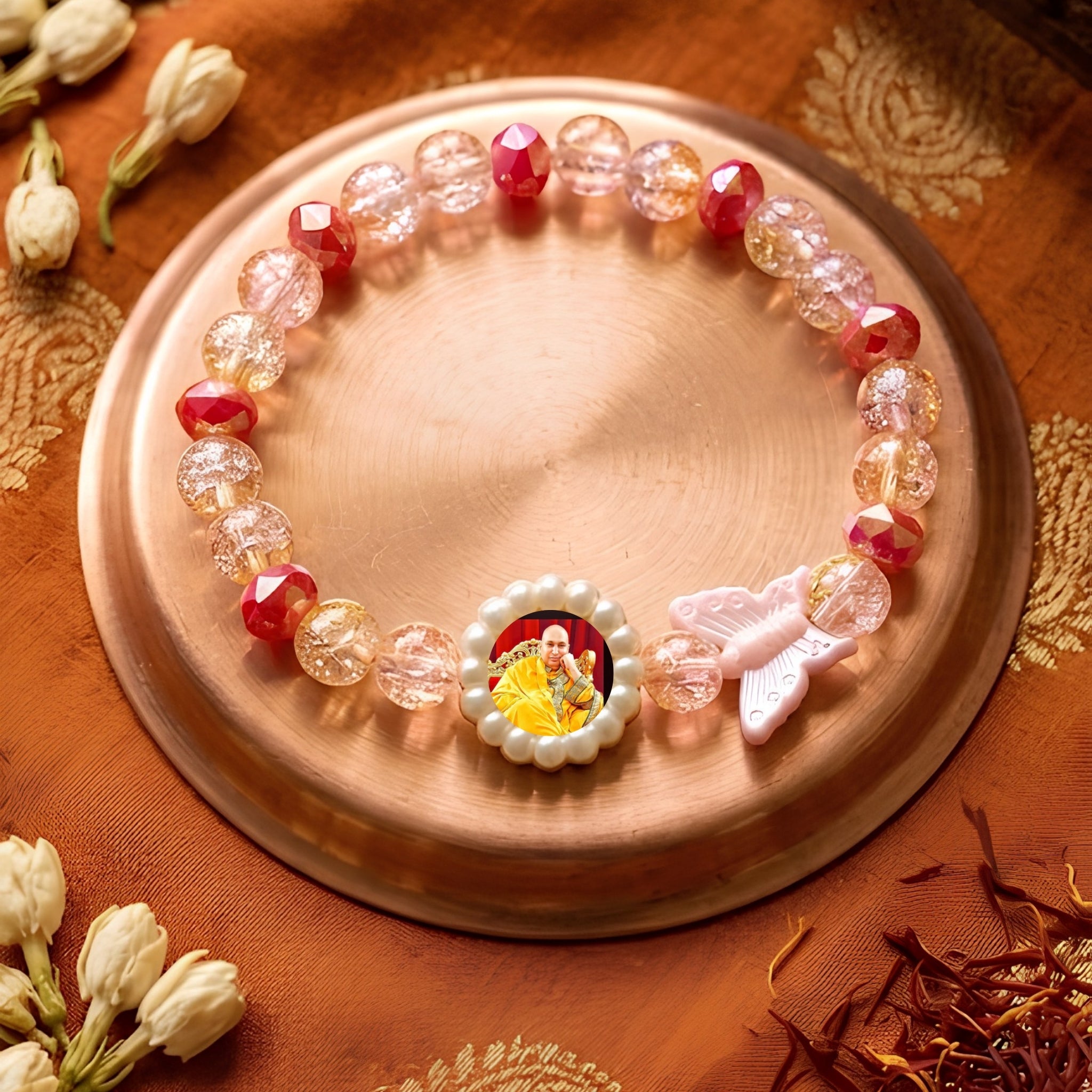 Aethel 18K Gold-Plated Personalized Spiritual Pearl & Crystal Bracelet