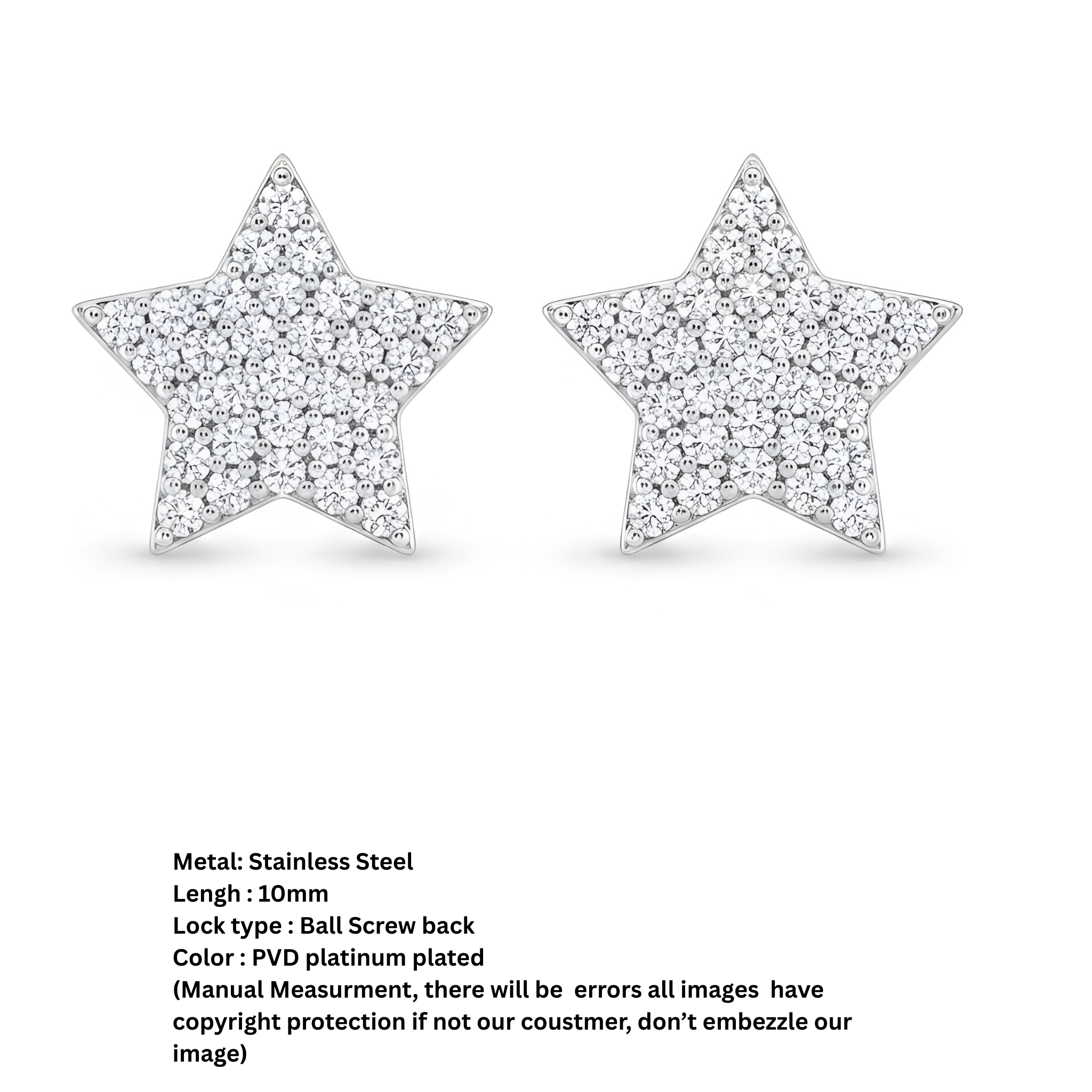 STAR SHAPPED ZIRCON STUDDED EARINGS