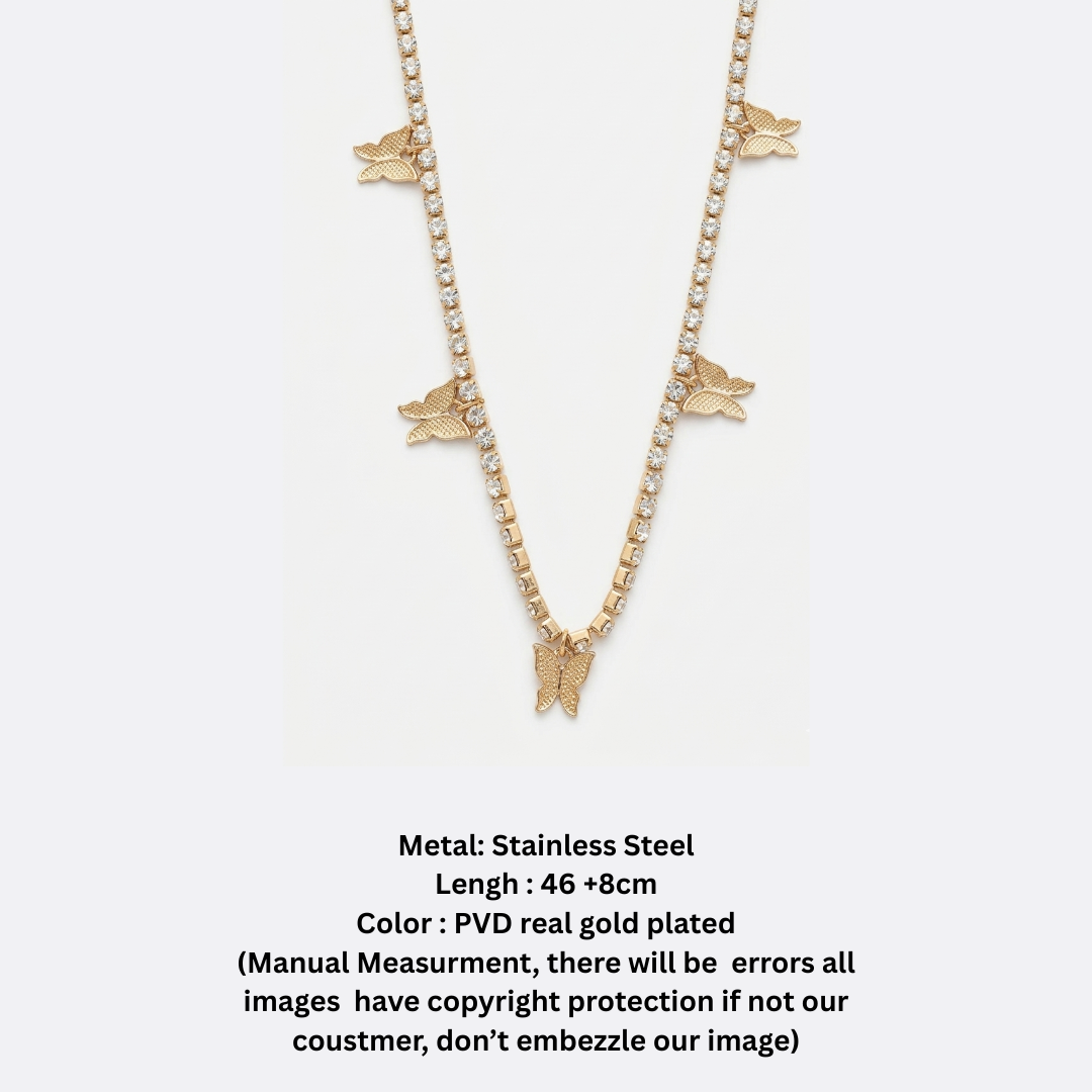 Golden Mariposa Tennis Necklace