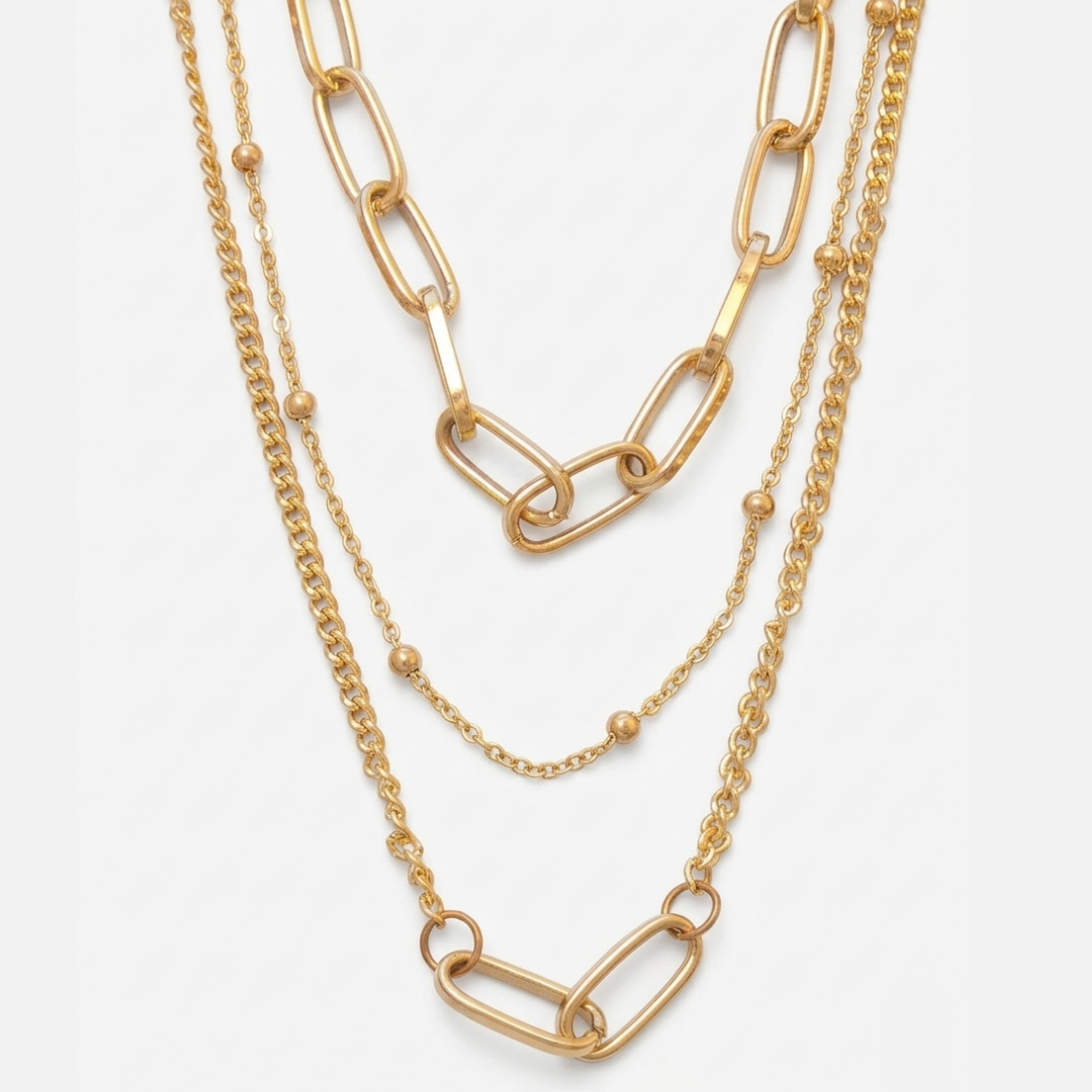 The Milan Layered Link & Bead Set