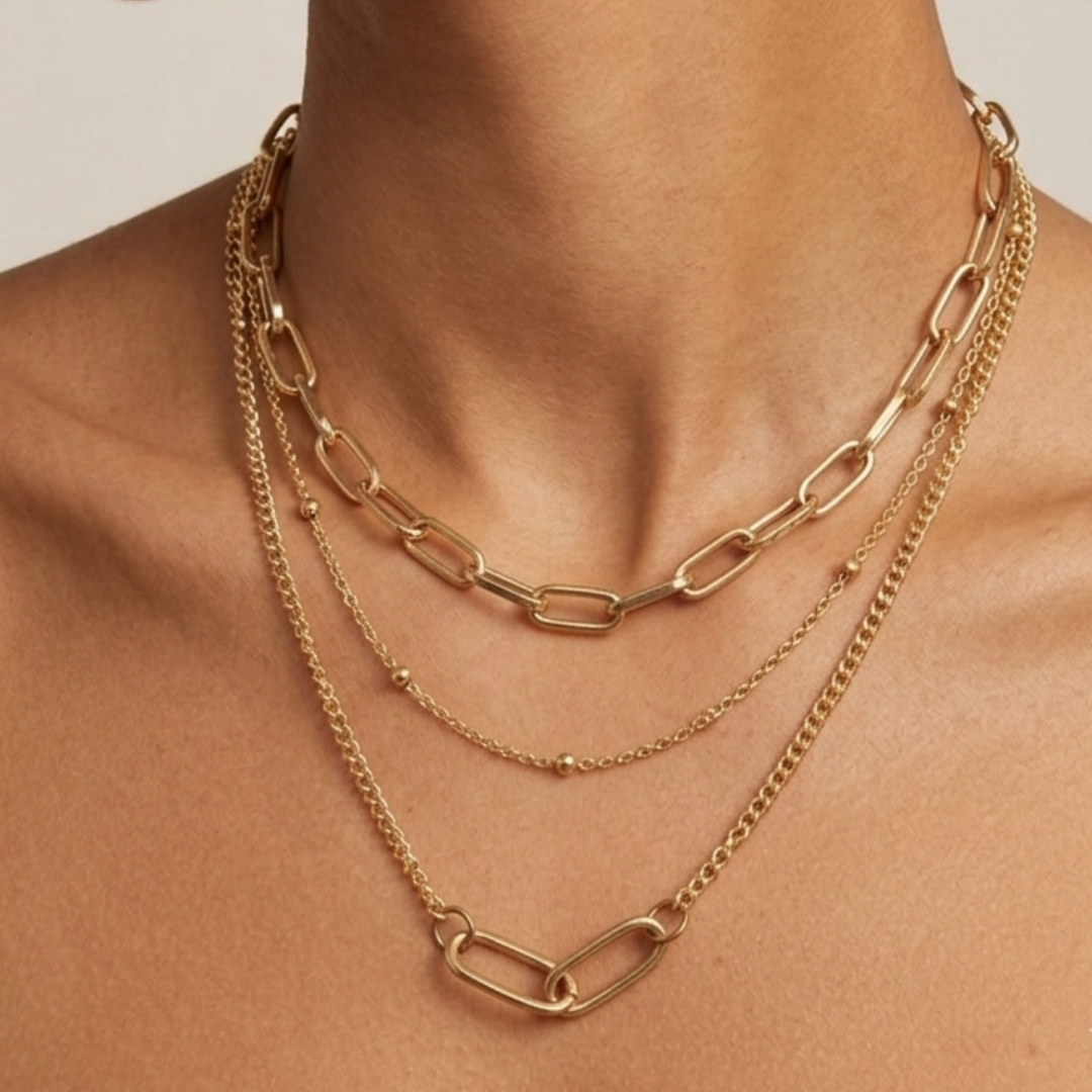 The Milan Layered Link & Bead Set