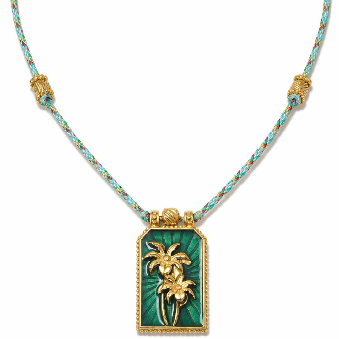 Emerald Bloom Charm Pendant