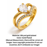 The Serenity Pear Drop Crown Ring