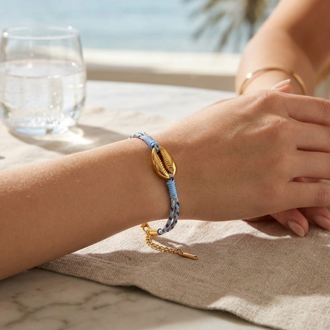 The Azure Coast Cowrie Bracelet