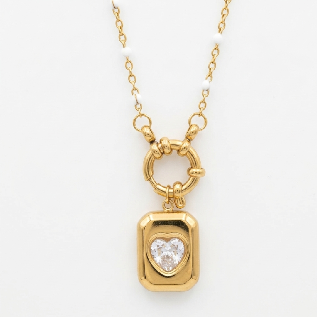 Gold Signet Heart Pendant