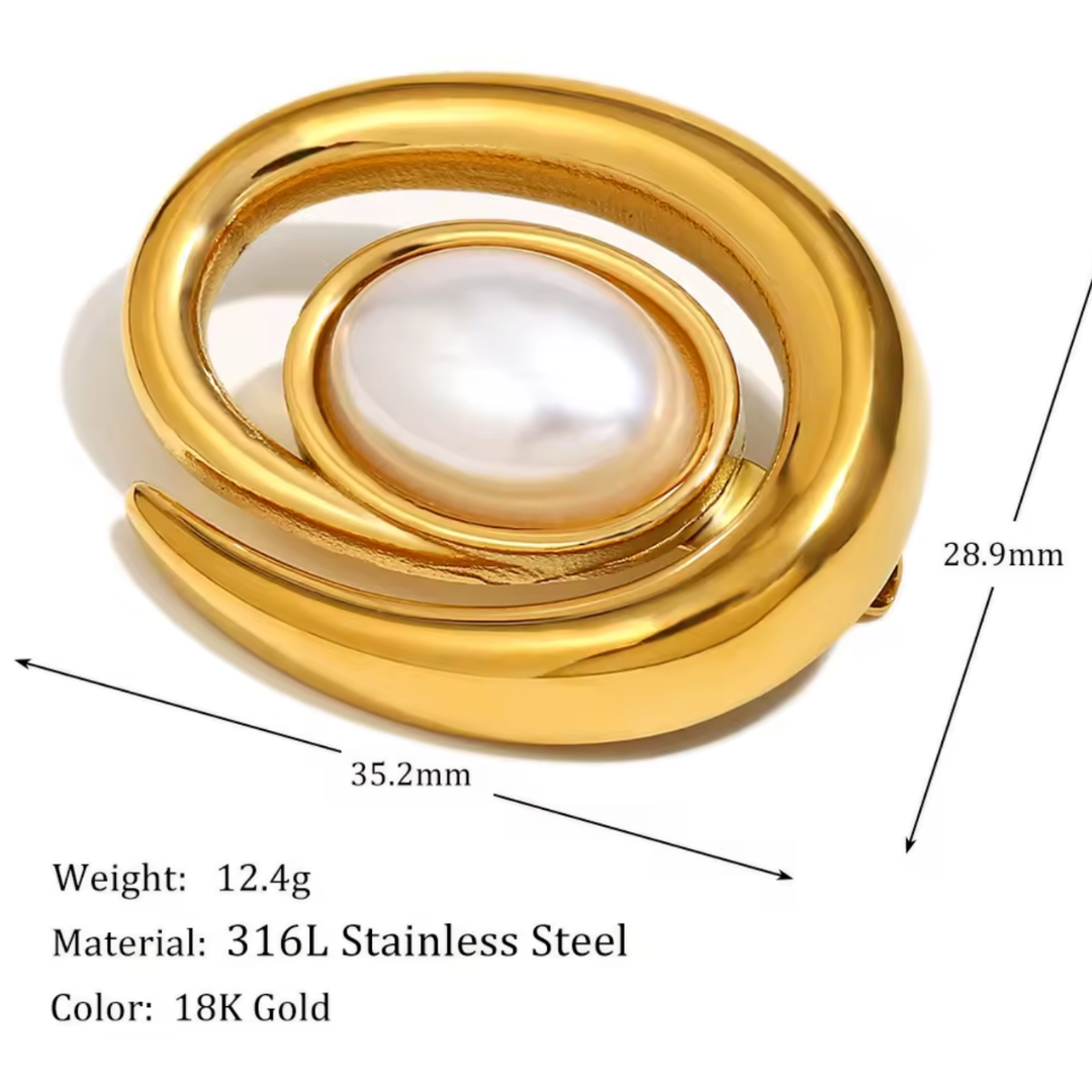 The Celestial Orbit Pearl Brooch
